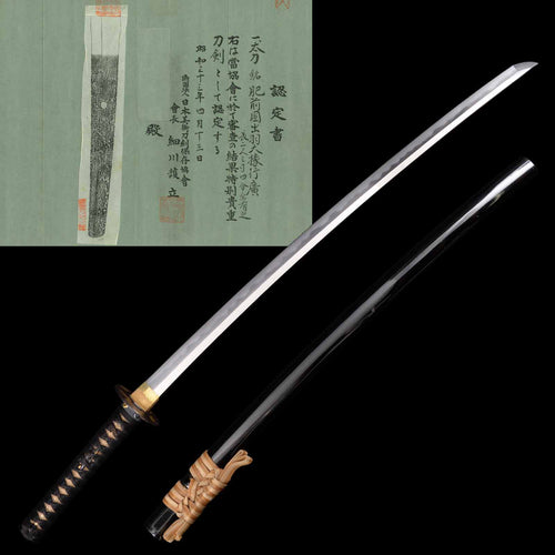 Authentic Shinto Era Katana for Sale - Yukihiro -  with Satō Kanzan sayagaki & period koshirae | Tozando